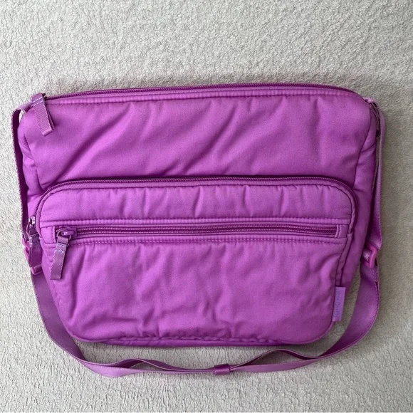 Vera Bradley Utility Crossbody Purse Bag-Recycled Cotton-Rich Orchid Pink-Floral - Picture 4 of 11